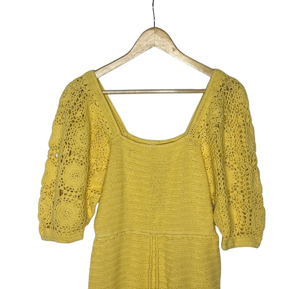 NWT Spell Let The Sunshine In Crochet Mini Dress in Lemon s - Picture 8 of 16